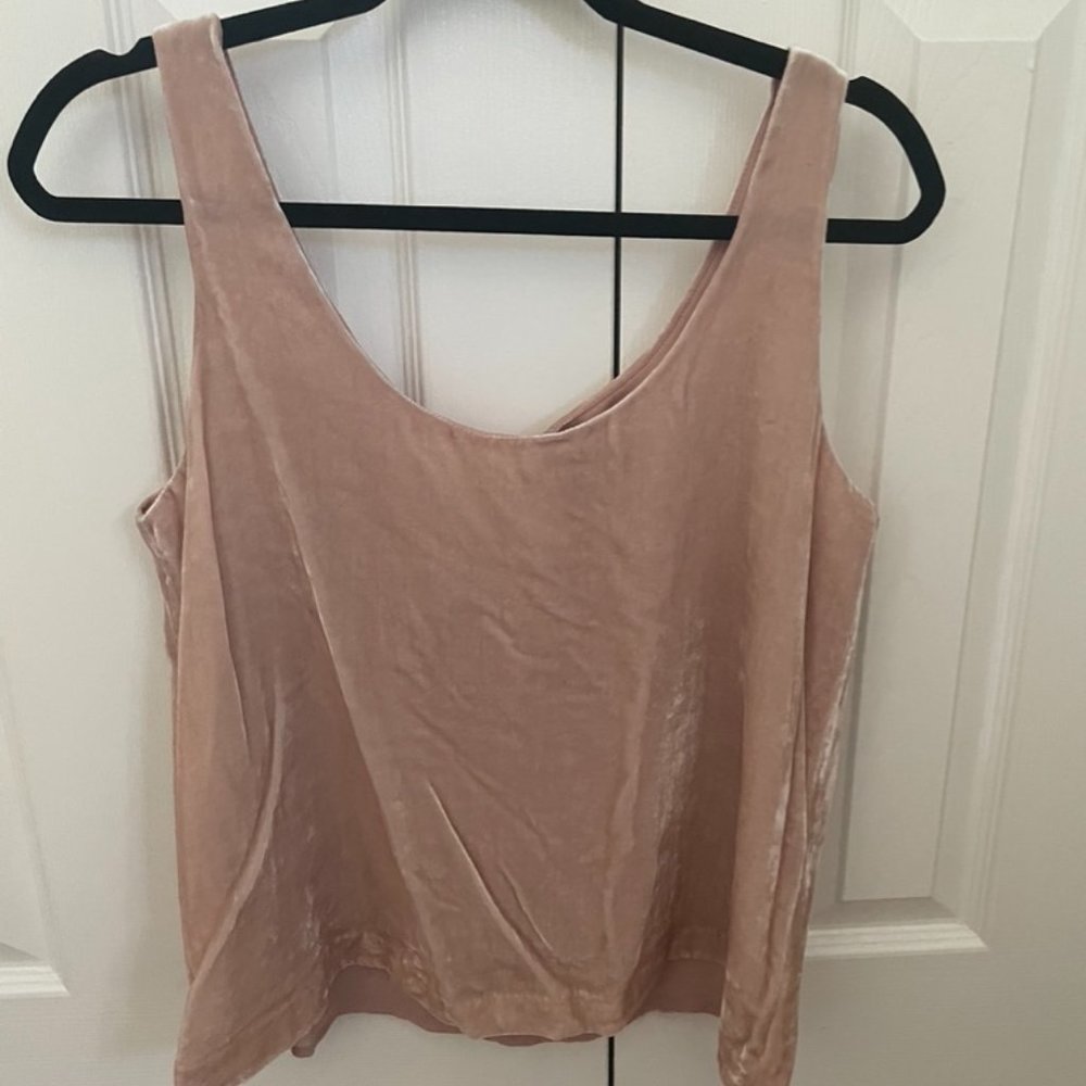 J Crew light pink velvet tank - Size 8